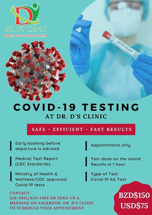 Covid testing clinic in Caye Caulker